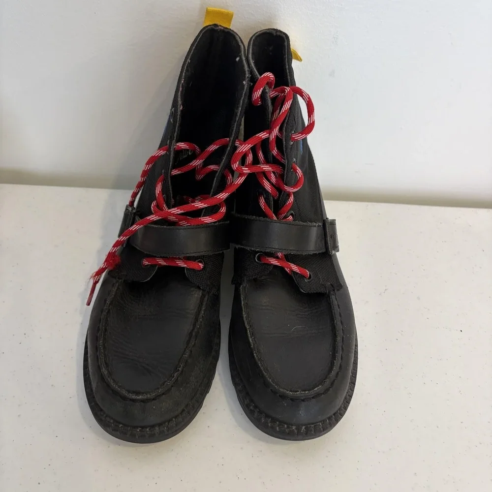 Polo Ralph Lauren Ranger II Boots Boys Size 5 Leather Textile Casual Red Laces‎